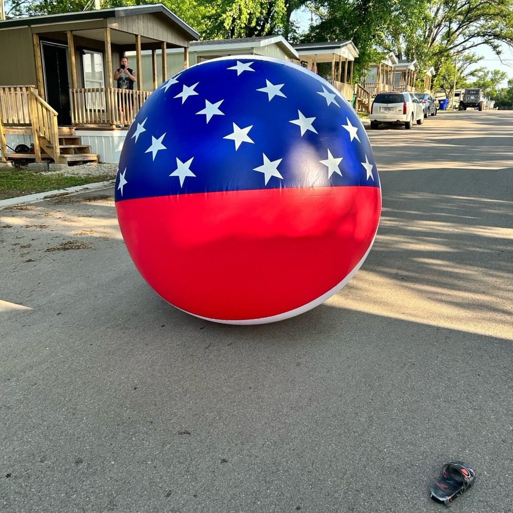 COME ON YOU KNOW YOU NEED A  6 foot tall Patriotic Inflatable Beach Ball!!!🤣
